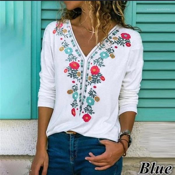women casual vintage loose long sleeved v neck pullover tshirts fashion women tees printed designer tshirts, White
women casual vintage loose long sleeved v neck pullover tshirts fashion women tees printed designer tshirts, White