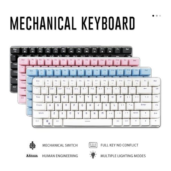 82-key portable mechanical keyboard, multiple shaft options, backlit design wired gaming office keyboard
82-key portable mechanical keyboard, multiple shaft options, backlit design wired gaming office keyboard