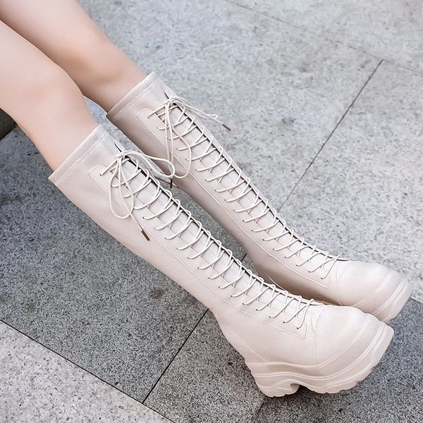 boots black beige platform wedge knee high women lace up height increasing long thick sole motorcycle punk shoes
boots black beige platform wedge knee high women lace up height increasing long thick sole motorcycle punk shoes