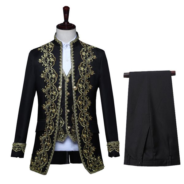 men's suits & blazers mens classic black white three piece jacket vest pants embroidery stage singer latest coat pant designs costume h, White;black
men's suits & blazers mens classic black white three piece jacket vest pants embroidery stage singer latest coat pant designs costume h, White;black