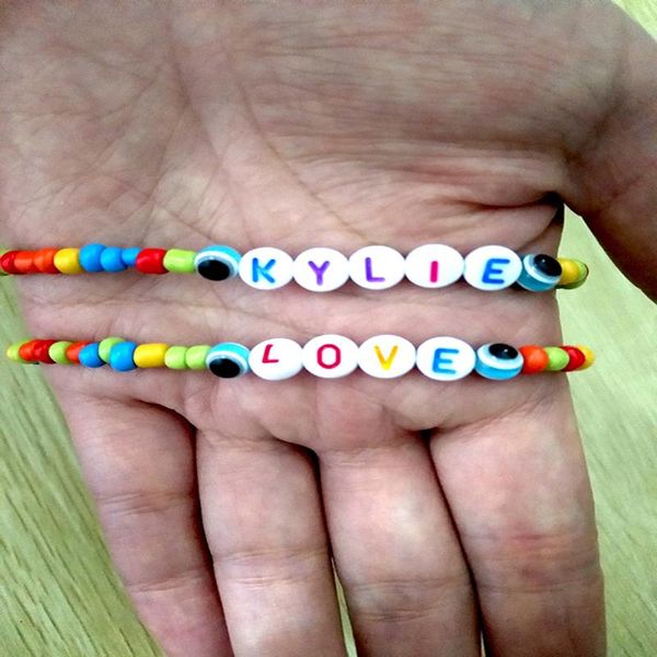 2020 designer original color rice string resin letter bracelet can choose custom letter bracelet art jewelry, Black
2020 designer original color rice string resin letter bracelet can choose custom letter bracelet art jewelry, Black