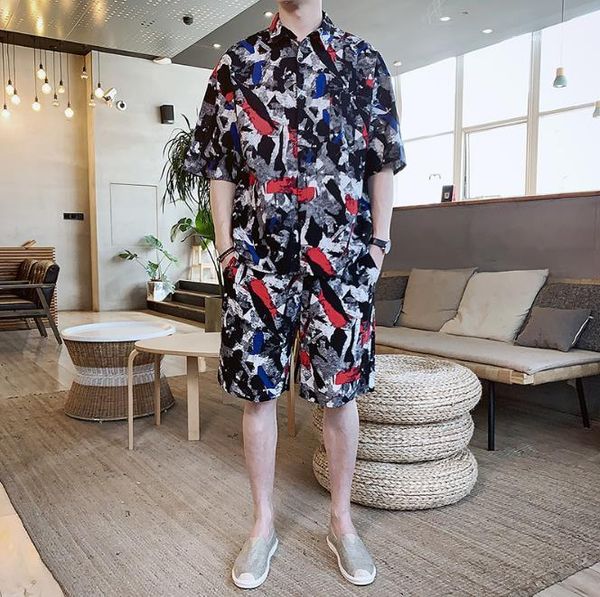 short shirt camouflage 2pcs summer retro designer mens 2pcs chinese style fashion casual sets short pants, Gray
short shirt camouflage 2pcs summer retro designer mens 2pcs chinese style fashion casual sets short pants, Gray