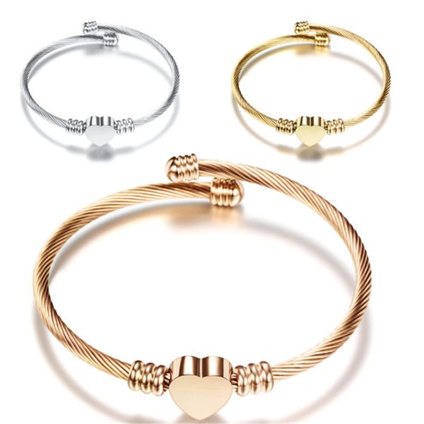 3color stainless steel wire bracelet cable wire titanium steel bangle heart-shaped bracelet rose gold fashion women, Black
3color stainless steel wire bracelet cable wire titanium steel bangle heart-shaped bracelet rose gold fashion women, Black