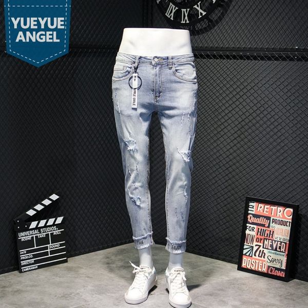 men's jeans light blue vintage korean skinny hole ripped mens fashion tassel ankle-length trousers casual street denim pencil pants
men's jeans light blue vintage korean skinny hole ripped mens fashion tassel ankle-length trousers casual street denim pencil pants