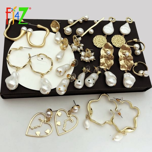 f.j4z irregular simulated pearl earrings for women fashion multi designs dangle earrings baroque vintage jewelry accessories, Silver
f.j4z irregular simulated pearl earrings for women fashion multi designs dangle earrings baroque vintage jewelry accessories, Silver