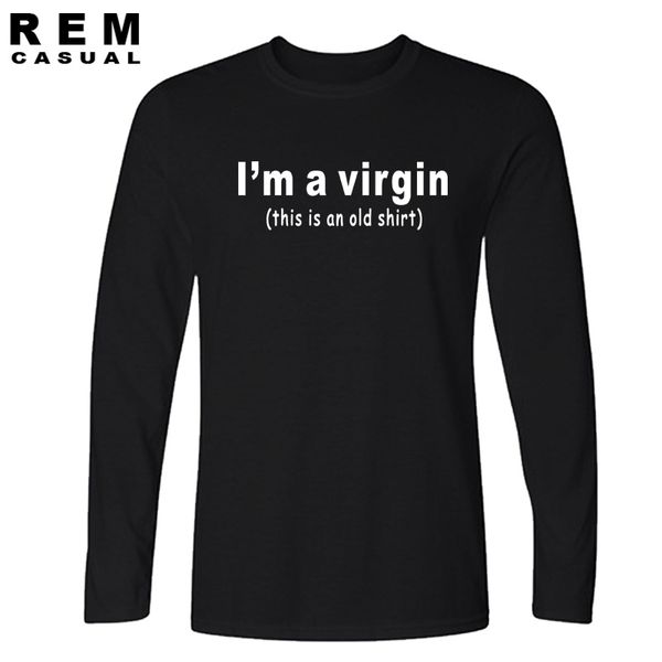 funny i'm a virgin this is an old funny t shirt mens o neck cotton long sleeve t-shirt