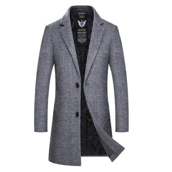 men's wool & blends gray autumn and winter woolen coat slim mid-length trench thick coats jacket, Black
men's wool & blends gray autumn and winter woolen coat slim mid-length trench thick coats jacket, Black