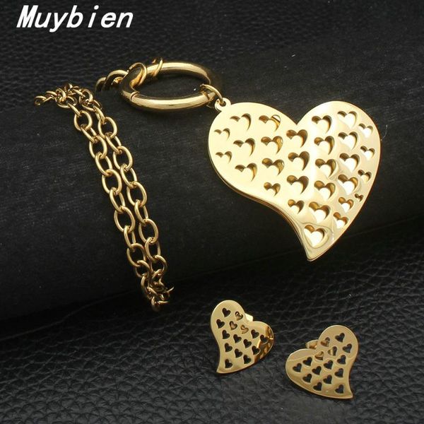 heart stainless steel fashion jewelry gold color necklace and earrings sets for women sfgkatcc, Silver
heart stainless steel fashion jewelry gold color necklace and earrings sets for women sfgkatcc, Silver