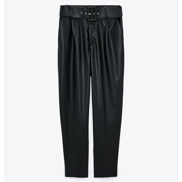 women's pants & capris novalya pu leather women fashion office lady trousers elegant tie belt waist ankle length female ladies ia, Black;white
women's pants & capris novalya pu leather women fashion office lady trousers elegant tie belt waist ankle length female ladies ia, Black;white