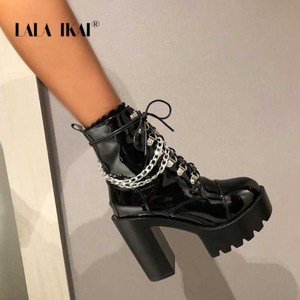 lala ikai patent leather gothic black boots women heel chain high heel platform boots female punk ankle xwc10304-4
lala ikai patent leather gothic black boots women heel chain high heel platform boots female punk ankle xwc10304-4