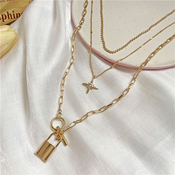 bohemian style stars pendants necklaces, fashion beads lock necklace for women gold color female bijoux jewelry gift, Silver
bohemian style stars pendants necklaces, fashion beads lock necklace for women gold color female bijoux jewelry gift, Silver