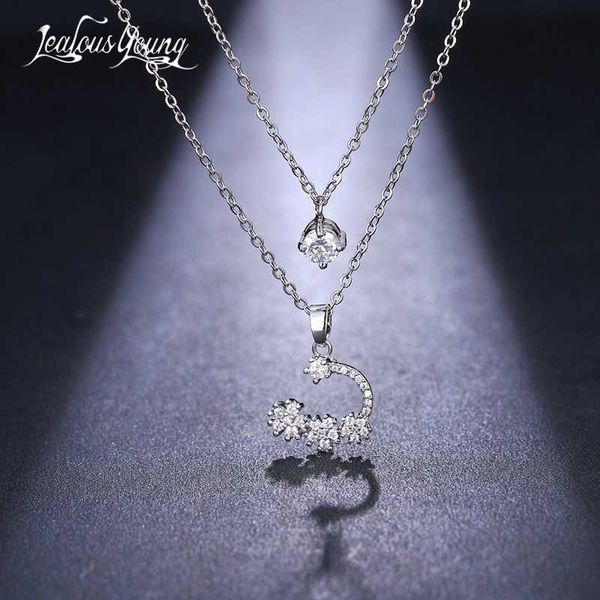 women double necklaces angel heart flower zircon pendant with silver color chain necklace set engagement jewelry gift
women double necklaces angel heart flower zircon pendant with silver color chain necklace set engagement jewelry gift