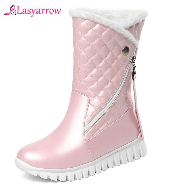lasyarrow winter boots women warm mid-calf boots round toe long plush ladies fashion thigh snow shoes waterproof, Black
lasyarrow winter boots women warm mid-calf boots round toe long plush ladies fashion thigh snow shoes waterproof, Black