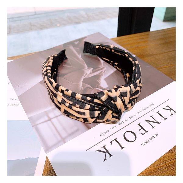 

Japanese and Designers wide edge abstract signatures all-match kink hairband non-slip hairpin accessories