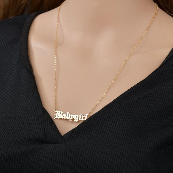 new fashion ancient english letter "babygirl " necklace simple bone chain for lady girls party show jewelry gift, Silver
new fashion ancient english letter "babygirl " necklace simple bone chain for lady girls party show jewelry gift, Silver