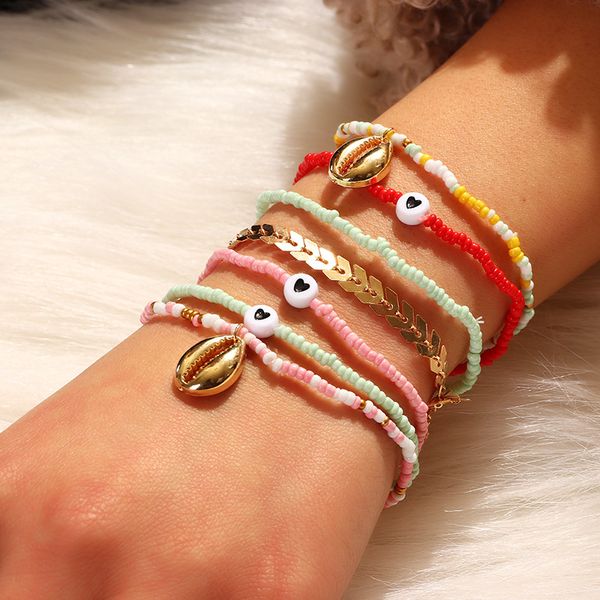 7 pcs/set resin beads bracelets for women colorful 2020 fashion jewelry alloy shell charm bracelet hand chains new arrival, Golden;silver
7 pcs/set resin beads bracelets for women colorful 2020 fashion jewelry alloy shell charm bracelet hand chains new arrival, Golden;silver