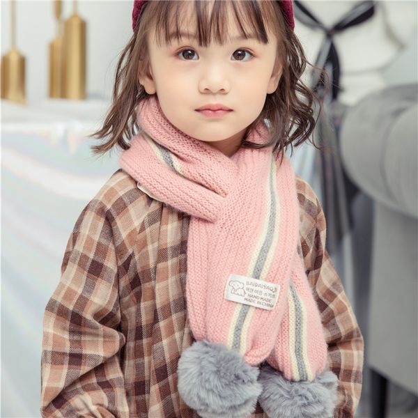 new autumn and winter new napped striped wool ball children scarf knitted wool double layer thick warm baby scarf, Blue;gray
new autumn and winter new napped striped wool ball children scarf knitted wool double layer thick warm baby scarf, Blue;gray