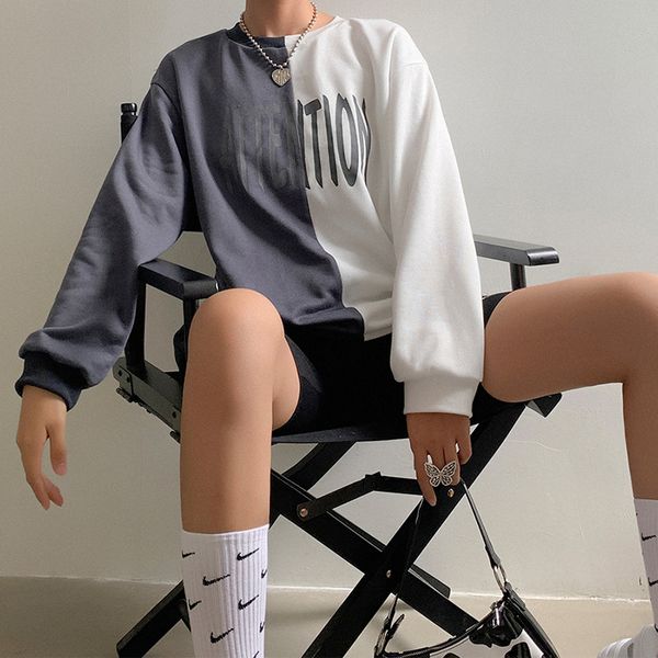 women's hoodies & sweatshirts seasons letter print contrast color sporty sweatshirt women loose sportswear work out fitness casual fall, Black
women's hoodies & sweatshirts seasons letter print contrast color sporty sweatshirt women loose sportswear work out fitness casual fall, Black