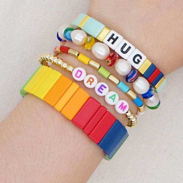 shinus rainbow bracelet for women bohemian summer beach freshwater pearl enamel beads bracelets set letter beads jewelry, Golden;silver
shinus rainbow bracelet for women bohemian summer beach freshwater pearl enamel beads bracelets set letter beads jewelry, Golden;silver