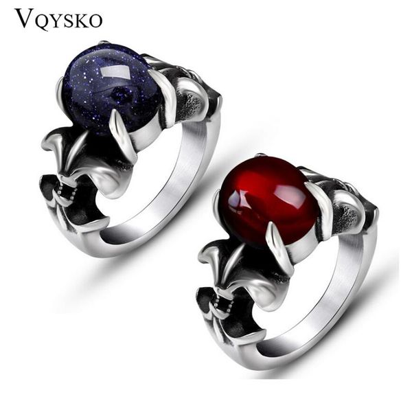 cluster rings retro men and women titanium steel ring with claw blue red opal gem selling jewelry accessoires for gift, Golden;silver
cluster rings retro men and women titanium steel ring with claw blue red opal gem selling jewelry accessoires for gift, Golden;silver