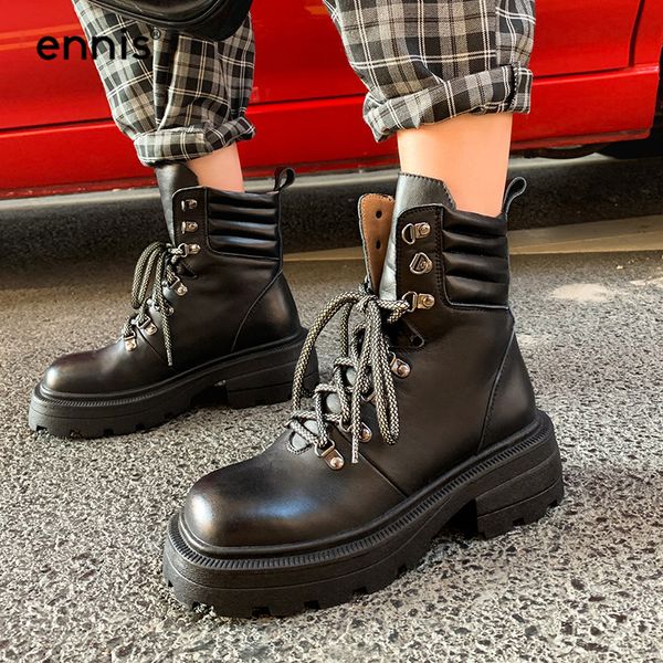 boots ennis womens thick sole platform genuine leather flat heeled ankle lace up punk shoes autumn winter a0253, Black
boots ennis womens thick sole platform genuine leather flat heeled ankle lace up punk shoes autumn winter a0253, Black