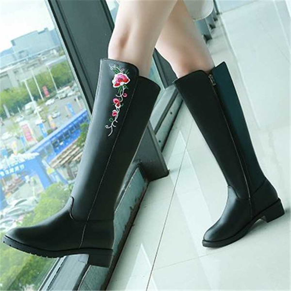 boots autumn winter fashion leather personalized embroidery zipper heel women shoes botas mujer 2021, Black
boots autumn winter fashion leather personalized embroidery zipper heel women shoes botas mujer 2021, Black