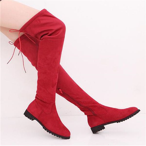34-43 slim boots over the knee high suede women long boots women's fashion winter thigh high shoes woman botas mujer, Black
34-43 slim boots over the knee high suede women long boots women's fashion winter thigh high shoes woman botas mujer, Black