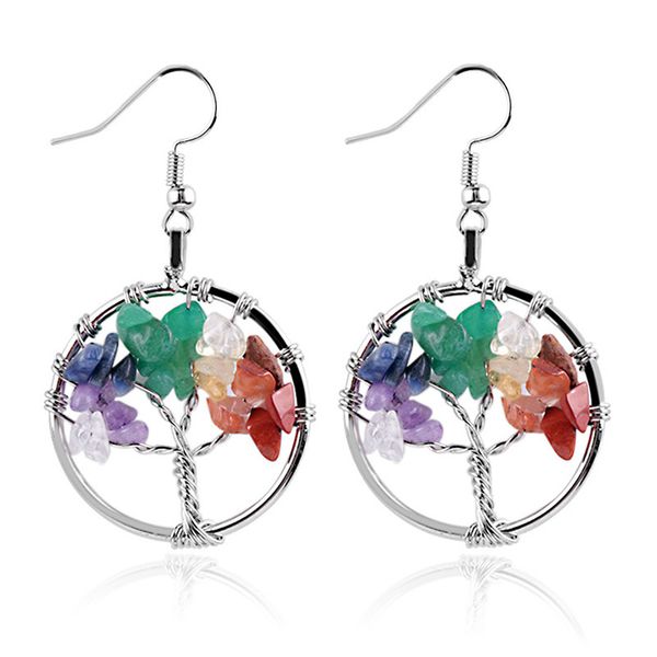 tree of life wire wrapped tumbled the crystal onyx lapis lazuli stone beads round dangle drop hook earrings 1pair, Silver
tree of life wire wrapped tumbled the crystal onyx lapis lazuli stone beads round dangle drop hook earrings 1pair, Silver