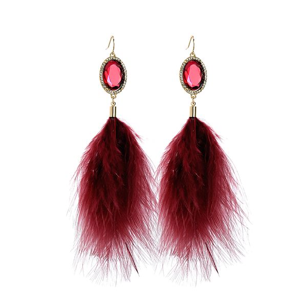 dangle & chandelier fashion jewelry red crystal fluffy feather earrings for women party charming gift accessories, Silver
dangle & chandelier fashion jewelry red crystal fluffy feather earrings for women party charming gift accessories, Silver