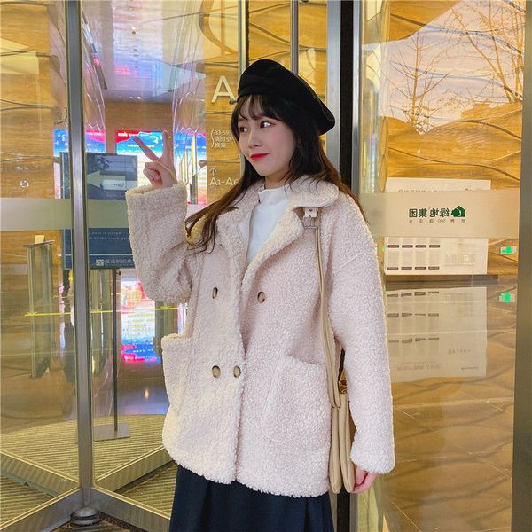 women's down & parkas autumn and winter harajuku style cotton-padded clothes women ins hong kong fashion wool lamb jacket short mid-len, Black
women's down & parkas autumn and winter harajuku style cotton-padded clothes women ins hong kong fashion wool lamb jacket short mid-len, Black