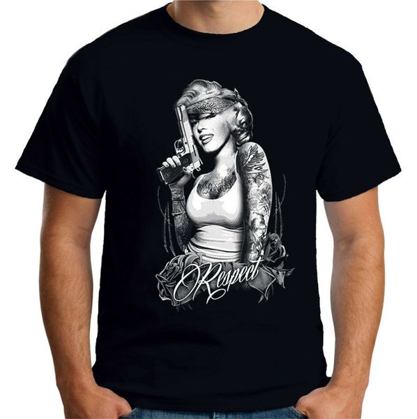 velocitee mens t shirt marilyn monroe respect pop art tattoo gangster a18518