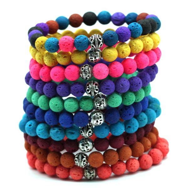 2020 new fashion women volcano lava balance bead natural stone charm bracelet elastic rope colored stone bracelets 10pcs tb002, Black
2020 new fashion women volcano lava balance bead natural stone charm bracelet elastic rope colored stone bracelets 10pcs tb002, Black