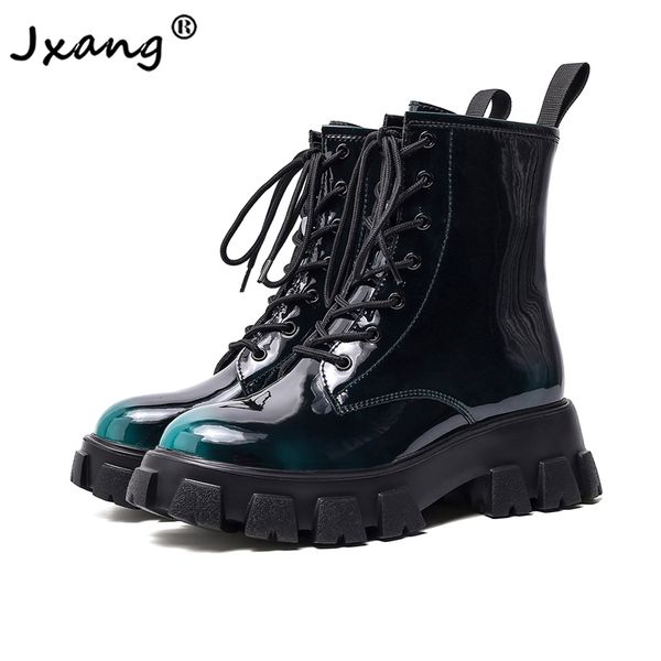 jxang fashion cowhide european and american style lace up retro thick bottom simple and versatile ankle boots, Black
jxang fashion cowhide european and american style lace up retro thick bottom simple and versatile ankle boots, Black