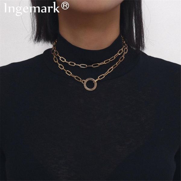 ingemark punk miami cuban choker necklace hip hop multi layer big chunky thick iron lock chain necklace women neck accessories, Silver
ingemark punk miami cuban choker necklace hip hop multi layer big chunky thick iron lock chain necklace women neck accessories, Silver