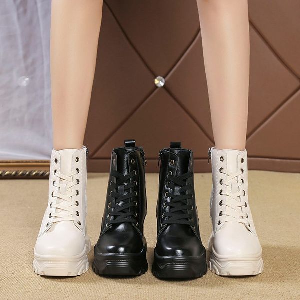 women's boots autumn fashion womens shoes 2020 winter footwear boots-women leather booties zipper round toe punk high, Black
women's boots autumn fashion womens shoes 2020 winter footwear boots-women leather booties zipper round toe punk high, Black