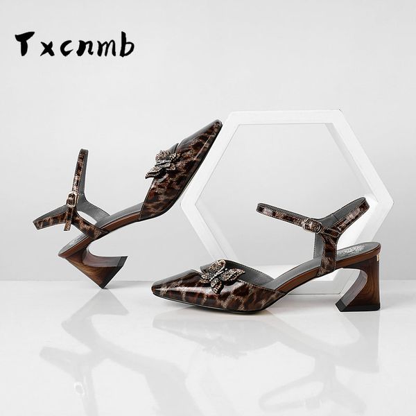genuine leather sandals women summer high heel pumps pointed toe thick heels sandals strap buckle party ladies shoes, Black
genuine leather sandals women summer high heel pumps pointed toe thick heels sandals strap buckle party ladies shoes, Black