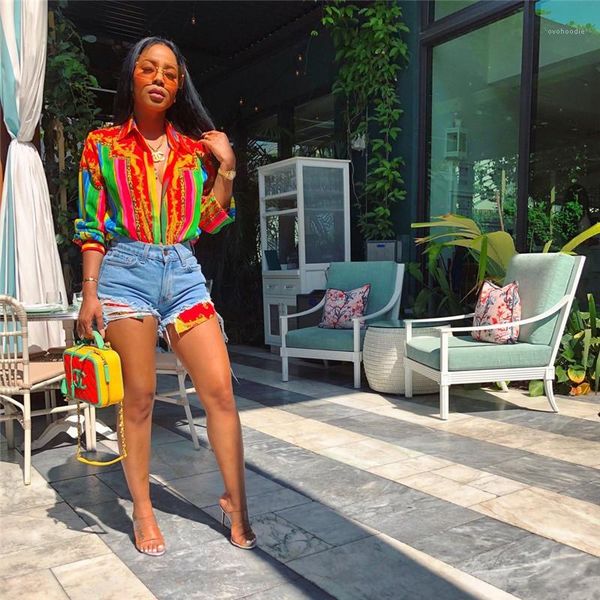 womens shirts cardigan lapel neck long sleeve rainbow ladies blouses female clothing casual striped print, White 
womens shirts cardigan lapel neck long sleeve rainbow ladies blouses female clothing casual striped print, White