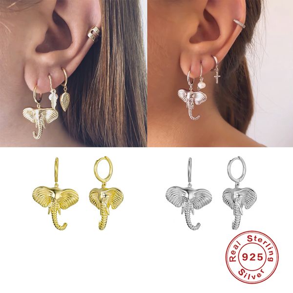 hoop & huggie elephant earrings 925 sterling silver for women earring pendant brinco fine jewelry oorbellen couple gift, Golden;silver
hoop & huggie elephant earrings 925 sterling silver for women earring pendant brinco fine jewelry oorbellen couple gift, Golden;silver