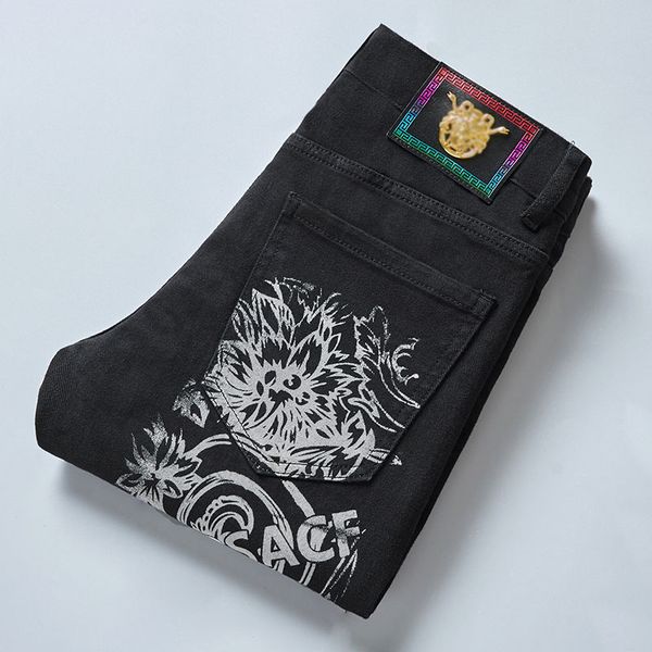 mens designer jeans fashion street style washed ripped holes pencil pants long trousers hommes pantalones designer pants for men, Blue
mens designer jeans fashion street style washed ripped holes pencil pants long trousers hommes pantalones designer pants for men, Blue