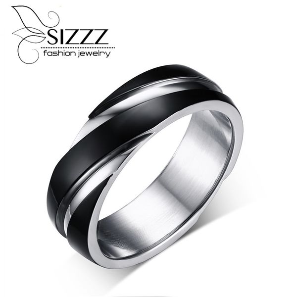 cluster rings sizzz 6mm wide 4g weight fashion trend jewelry black stainless steel simple style twill ring for men, Golden;silver
cluster rings sizzz 6mm wide 4g weight fashion trend jewelry black stainless steel simple style twill ring for men, Golden;silver