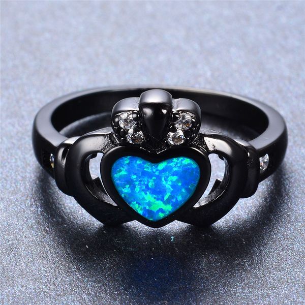 wedding rings boho female blue fire opal ring vintage 14kt black gold for women promise love heart engagement, Slivery;golden
wedding rings boho female blue fire opal ring vintage 14kt black gold for women promise love heart engagement, Slivery;golden