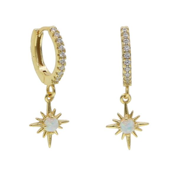 new fashion korean style fresh and simple temperament opal star north star charm earrings female jewelry women gift wholesale, Silver
new fashion korean style fresh and simple temperament opal star north star charm earrings female jewelry women gift wholesale, Silver
