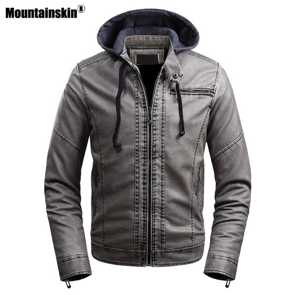 mountainskin men's hooded leather jacket stand collar casual thick pu leather jacket winter autumn windproof coat sa993, Black
mountainskin men's hooded leather jacket stand collar casual thick pu leather jacket winter autumn windproof coat sa993, Black