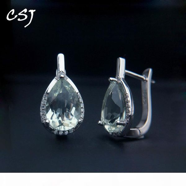 csj elegant natural green amethyst earring sterling 925 silver pear 8*12 cut 10mm 5ct fine jewelry for women lady party gift box cx200628, Golden;silver
csj elegant natural green amethyst earring sterling 925 silver pear 8*12 cut 10mm 5ct fine jewelry for women lady party gift box cx200628, Golden;silver