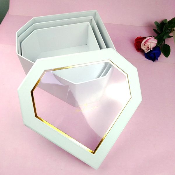 diamond shape paper gift box with big pvc transparent window for holding flowers & gifts just for you happy valentine's day
diamond shape paper gift box with big pvc transparent window for holding flowers & gifts just for you happy valentine's day