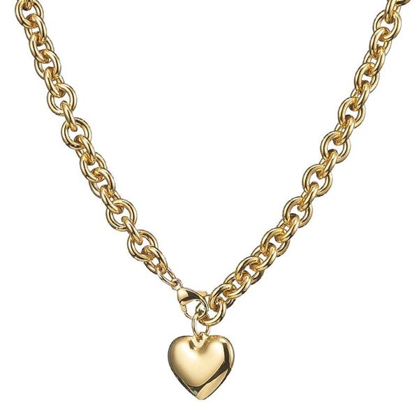 women gold color heart pendant necklace brand new stainless steel curb o chain necklace friendship gifts jewelry, Silver
women gold color heart pendant necklace brand new stainless steel curb o chain necklace friendship gifts jewelry, Silver