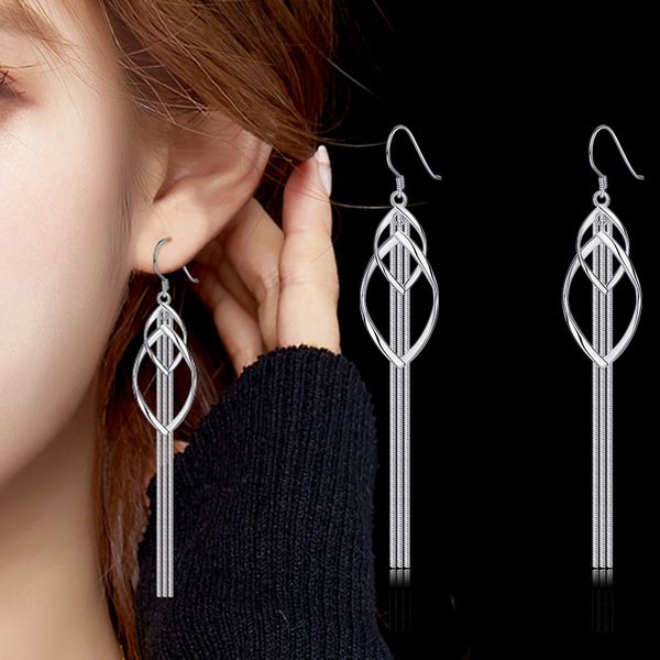 zhouyang drop earrings for women elegant double twist leaf wave tassel ear line daily party gift fashion jewelry kbe075, Silver
zhouyang drop earrings for women elegant double twist leaf wave tassel ear line daily party gift fashion jewelry kbe075, Silver