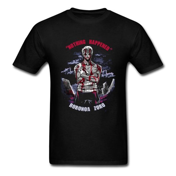 one piece nothing happened roronoa zoro t shirt o-neck cotton short sleeve custom boyfriend 3xl funny t shirts 
one piece nothing happened roronoa zoro t shirt o-neck cotton short sleeve custom boyfriend 3xl funny t shirts