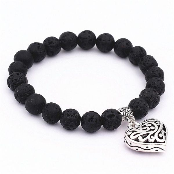 dgw natural lava rock stone beads tibetan silver color hollow heart charm strand bracelet accessories black stone men women, Golden;silver
dgw natural lava rock stone beads tibetan silver color hollow heart charm strand bracelet accessories black stone men women, Golden;silver
