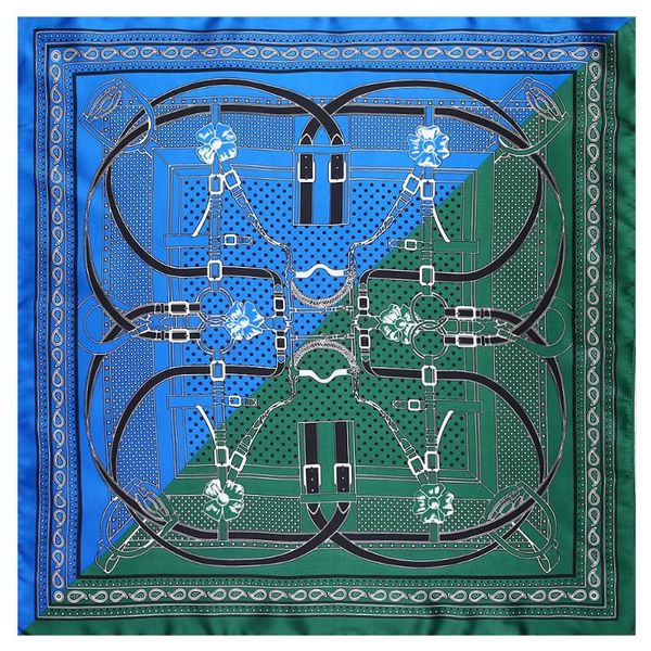 55cm * 55cm silk square scarf women bag print foulard hijab bandana lady neckerchief chain, Blue;gray
55cm * 55cm silk square scarf women bag print foulard hijab bandana lady neckerchief chain, Blue;gray